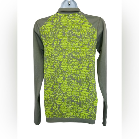 💚 EUC Fabletics Nanette Neon Green & Gray Floral Full-Zip Jacket | Women’s Small - Picture 9 of 13